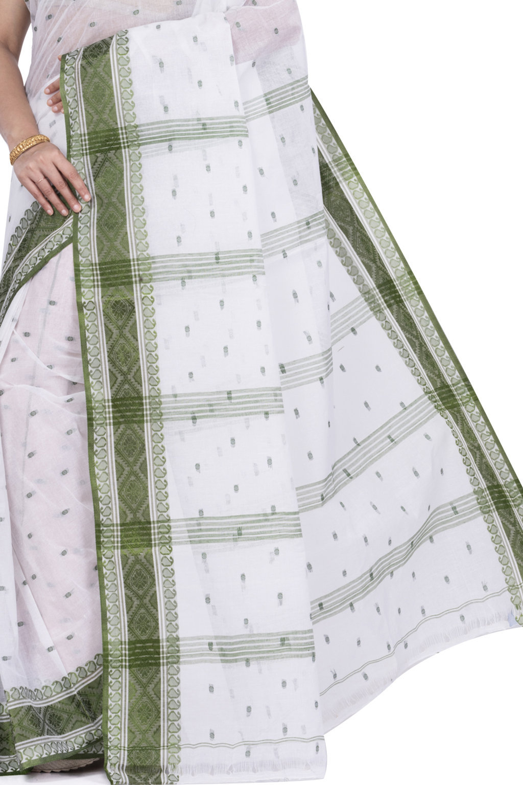 Green Pure Cotton Boysko_Tant Tant Saree (843)